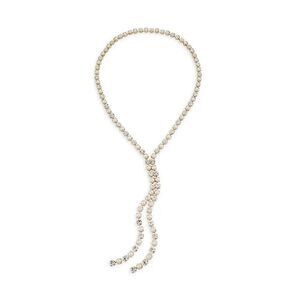 Rosantica Polka Goldtone, Resin Pearl, & Crystal Lariat Necklace